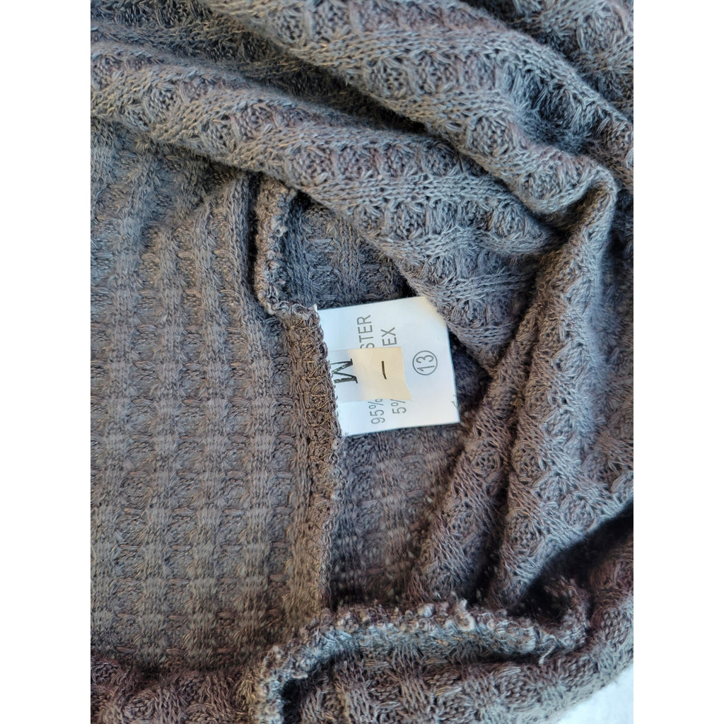 Women’s Ivory & Gray Colorblock Waffle Knit Sweater – Size Medium