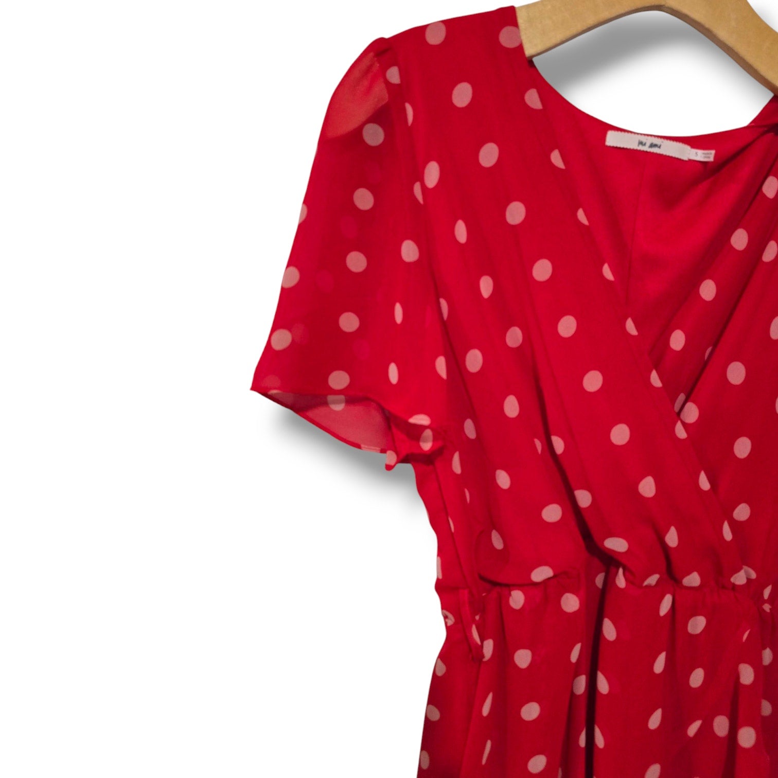 mi ami by Francesca’s Collection Red Polka Dot Wrap Dress – Size Small