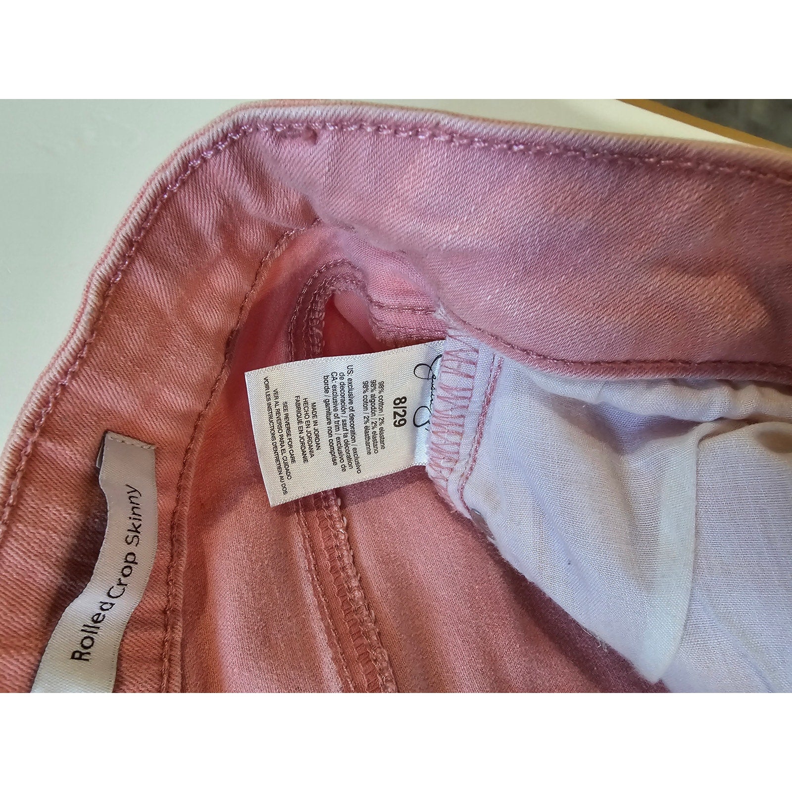 Jessica Simpson Women’s Orange Cropped Skinny Jeans Sz 8/29 Rolled Hem