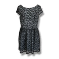 Three Pink Hearts Juniors Black Lace Fit & Flare Dress Blue Lining Size 7