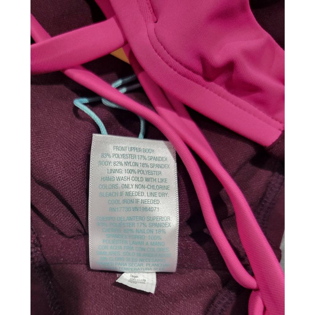 Kona Sol Women’s Colorblock Bandeau Bikini Swim Top Medium NWT