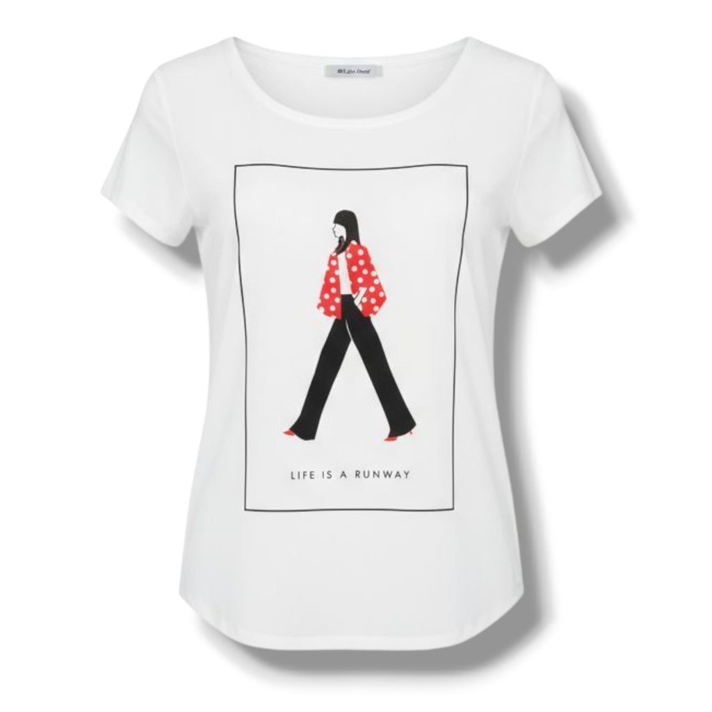 ELLE Women’s "Life Is A Runway" Graphic Tee Size Small
