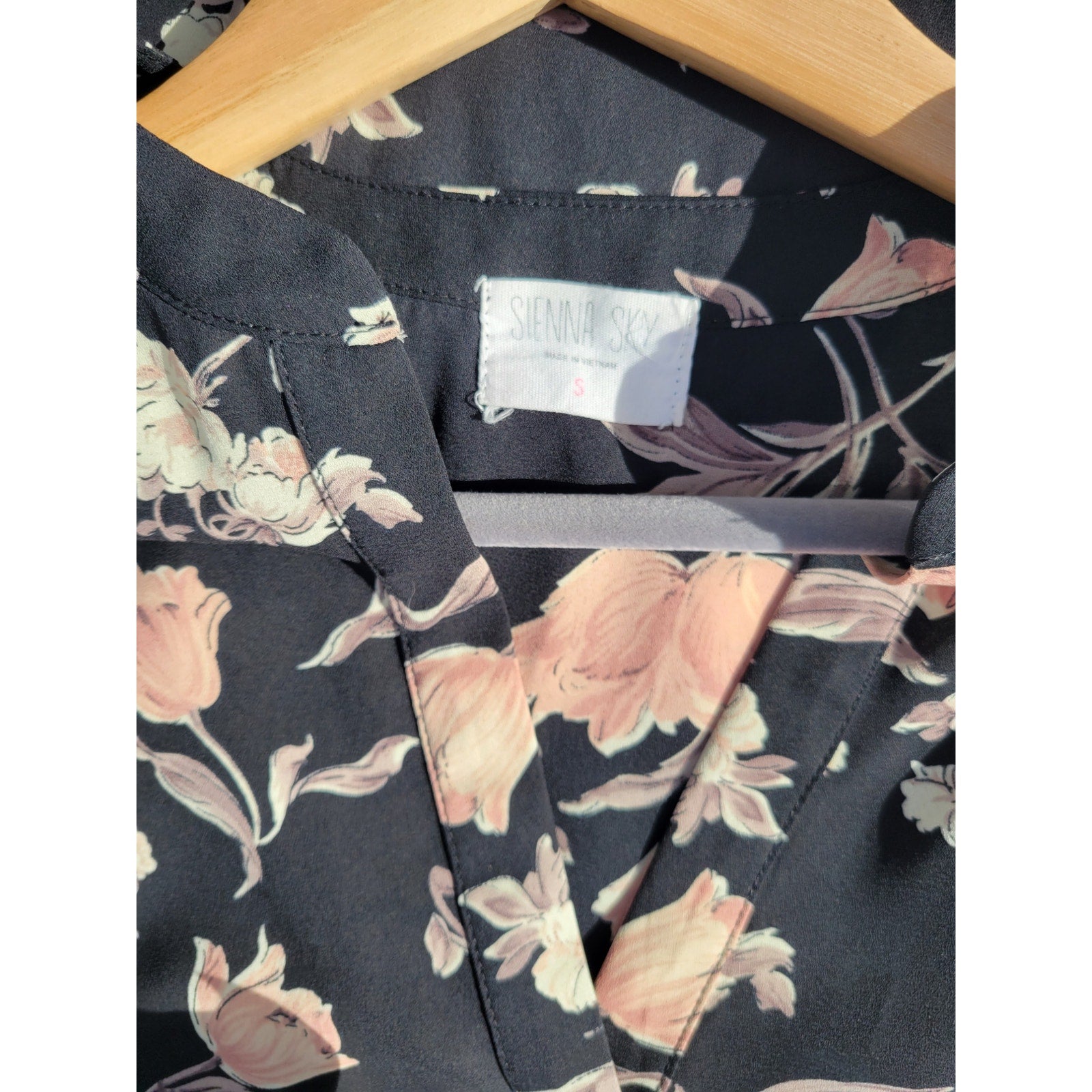 Sienna Sky Women’s Black Floral Sleeveless Blouse - Small Lightweight Top