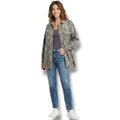 Treasure & Bond Women’s Gray Camo Utility Button-Up Shirt Jacket - Size Medium