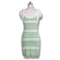 Truce Girls Size L (14) Green White Striped Tie Shoulder Knit Dress
