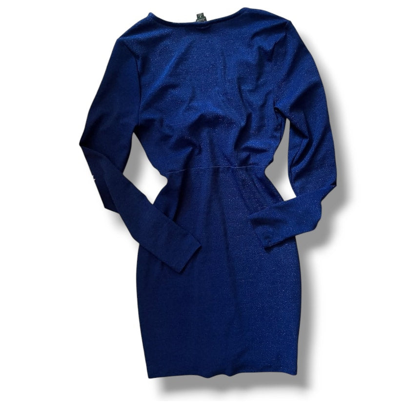 Wild Fable Women’s Blue Long Sleeve Cut Out Lurex Bodycon Dress Small NWT
