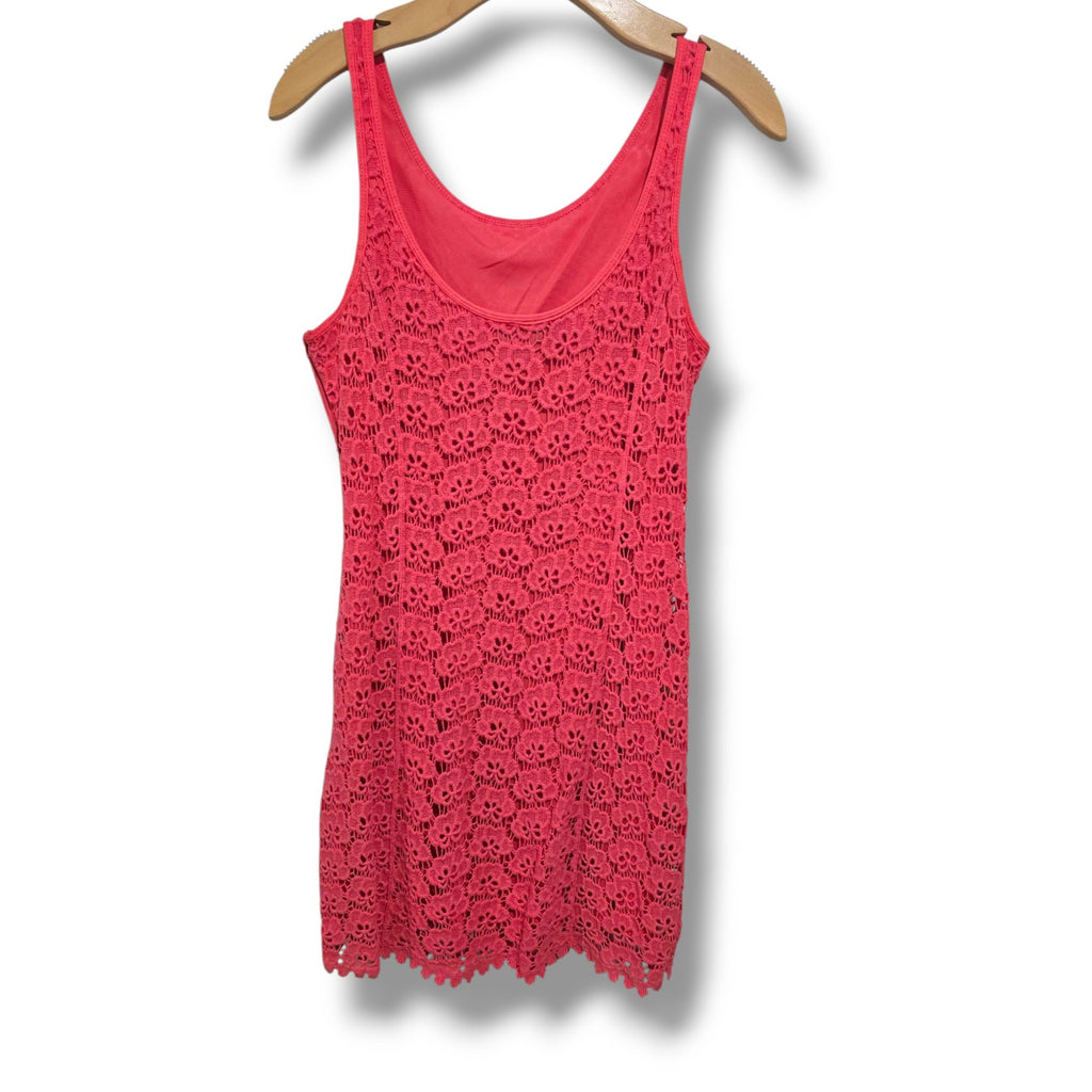 Jennifer Lopez women's pink eyelet side zip eyelet dress - size 6