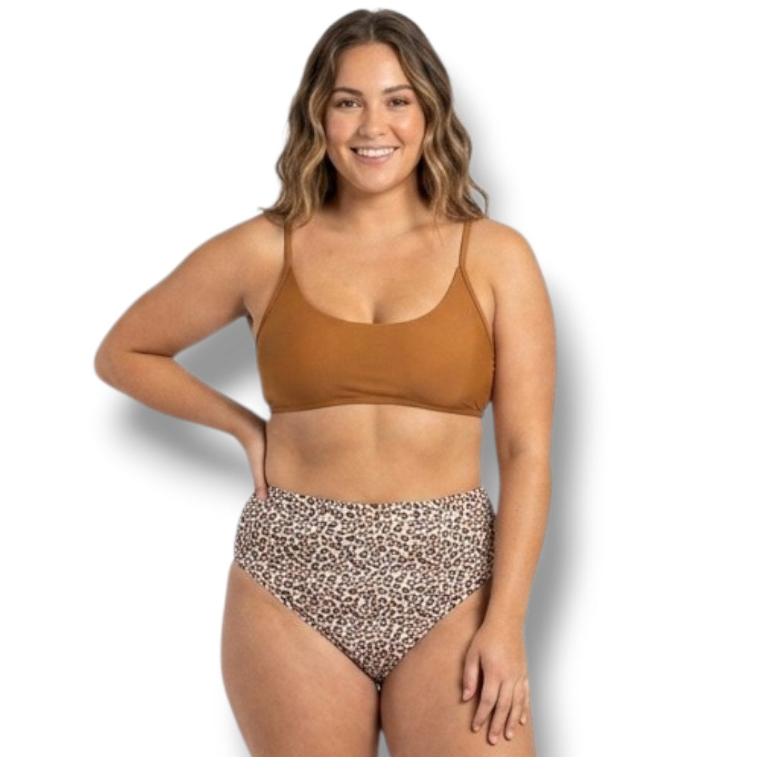 Xhilaration Juniors High-Leg High-Waist Animal Print Bikini Bottoms – 24W/26W