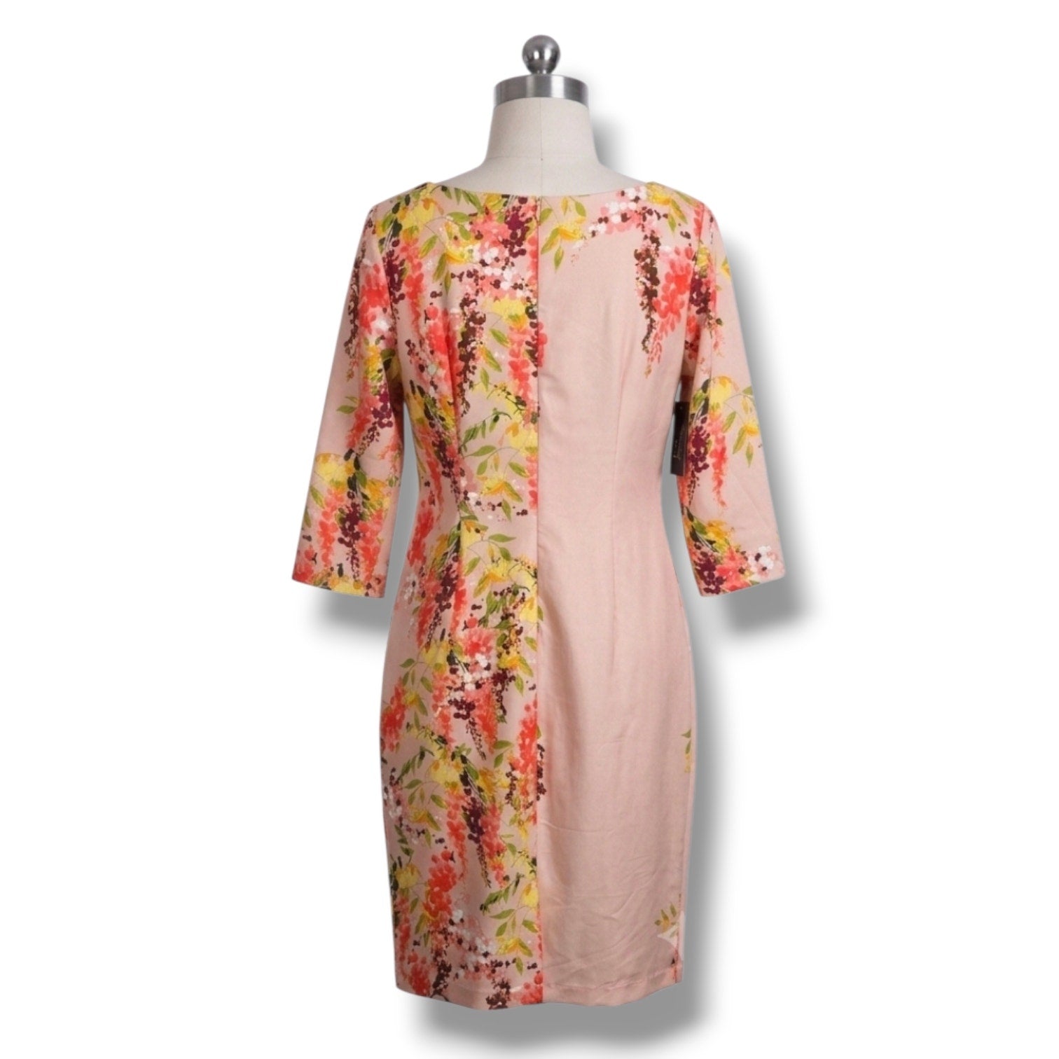 NWT Worthington Women's Size 16 Rose Smoke Floral 3/4 Sleeve Sheath Dress