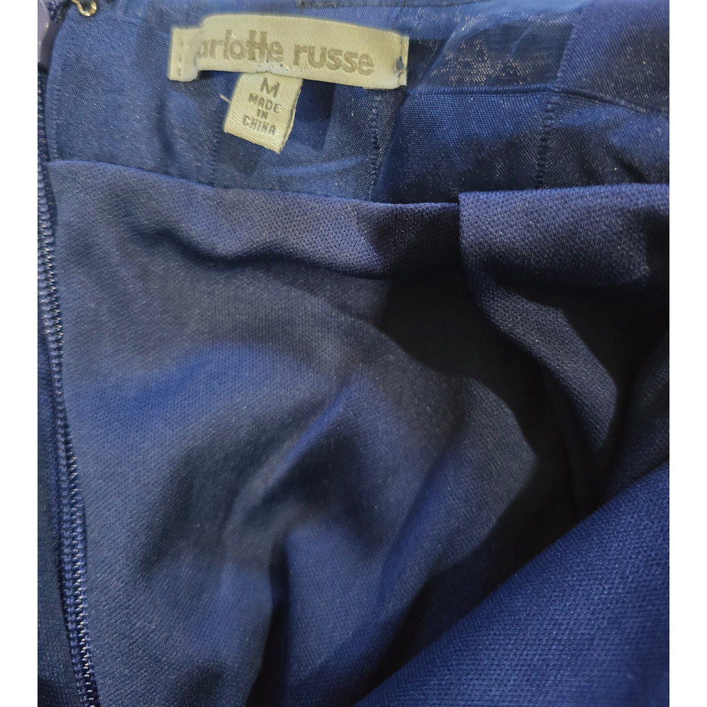 Charlotte Russe Women's Blue Layered A-Line Skirt Women’s Medium Sheer