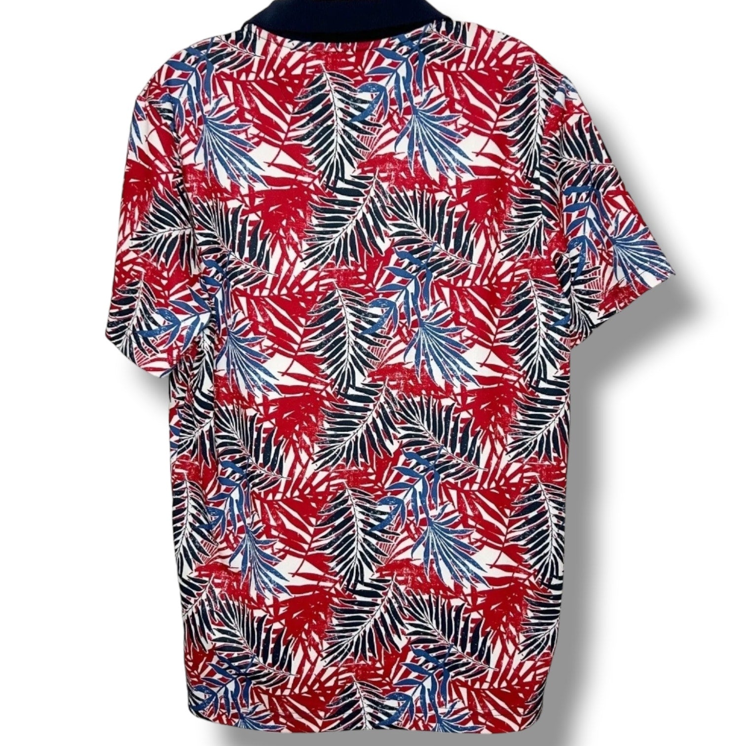 Goodfellow & Co Men’s Patriotic Tropical Floral Polo Shirt Red White Blue