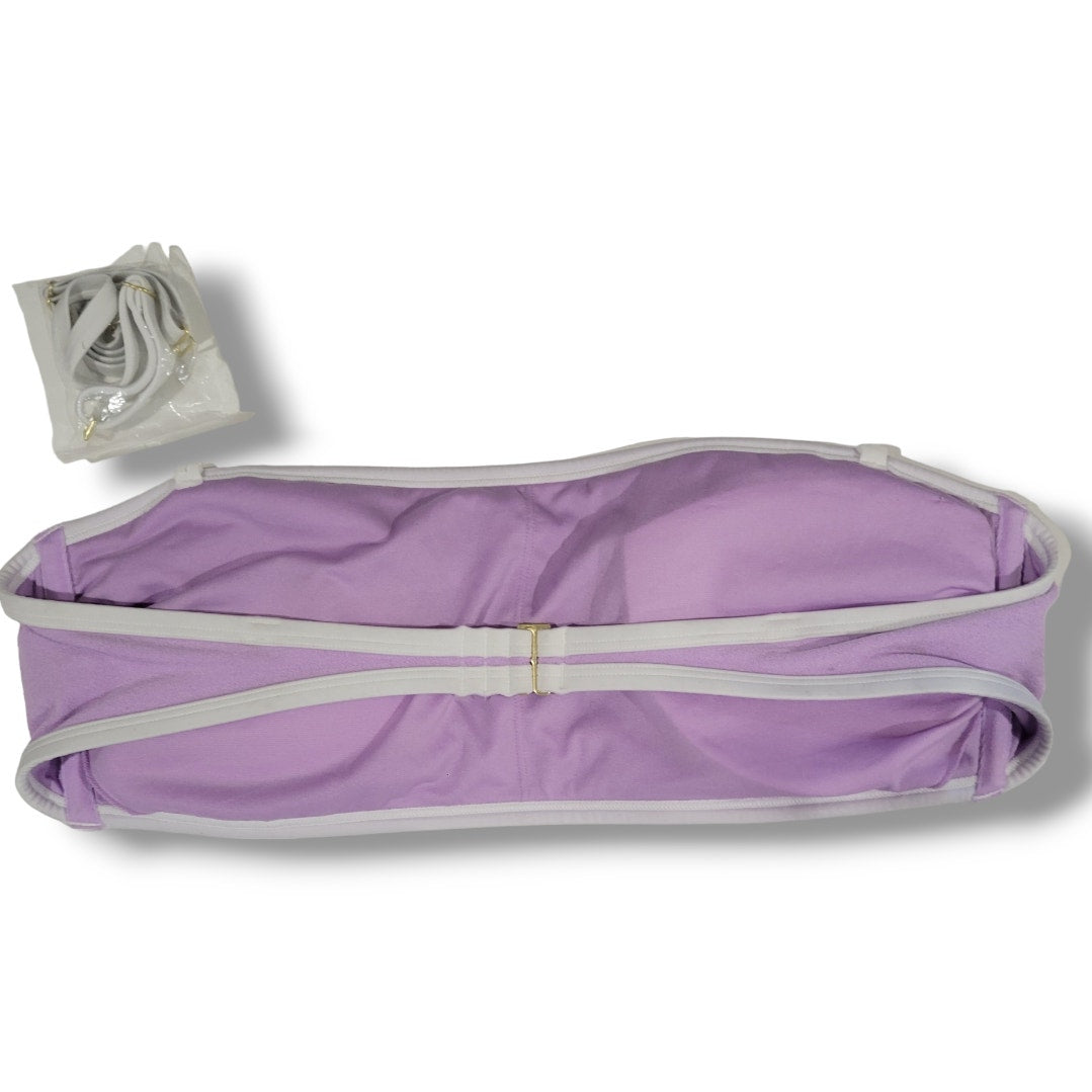 Kona Sol Women’s Purple Terry Textured Bandeau Bikini Top XL NWOT