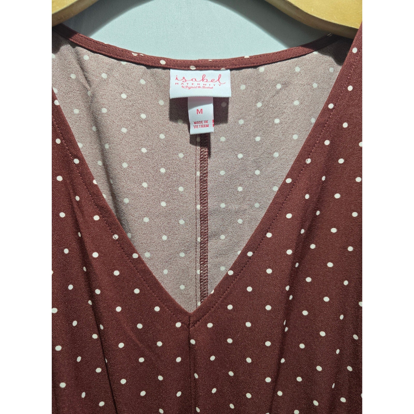 Isabel By Ingrid & Isabel Maternity Women's Rust Polka Dot V-Neck Dress