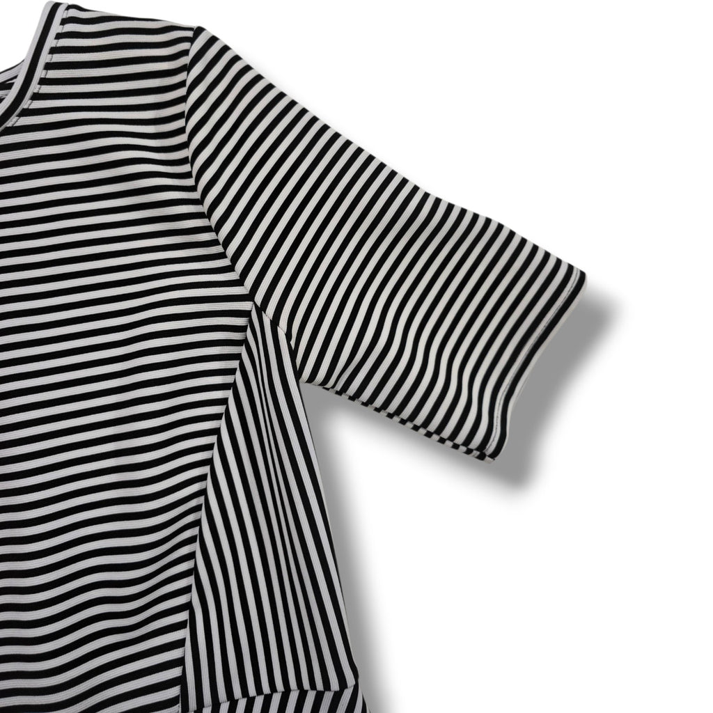 Apt. 9 Women’s Black & White Striped Fit & Flare Knit Dress – Size Medium