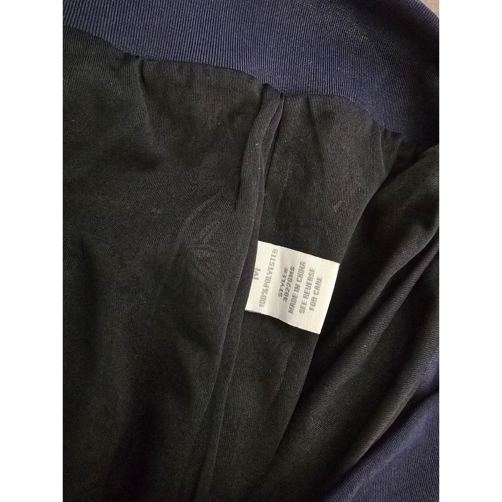 Style Me Women's Size M Navy Blue Asian Floral Butterfly Satin Bomber Jacket