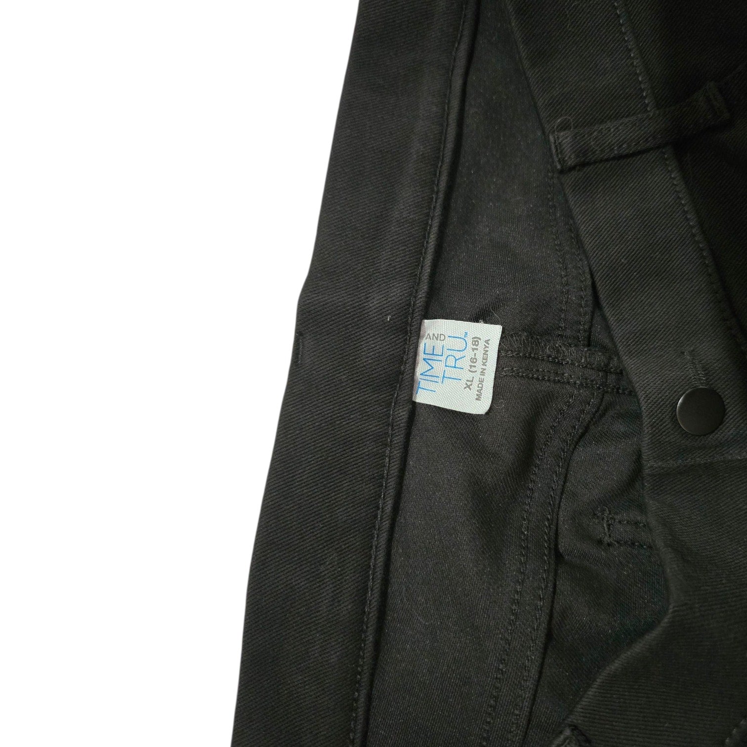 Time and Tru Women’s Black Pull-On Pants – XL, Faux Front Pockets Gently Used