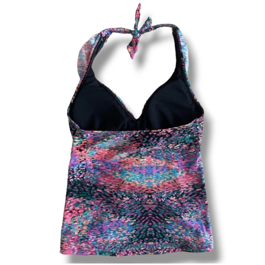Spanx Love Your Assets Sara Blakely Women’s Ruffled Halter Tankini Swim Top Small