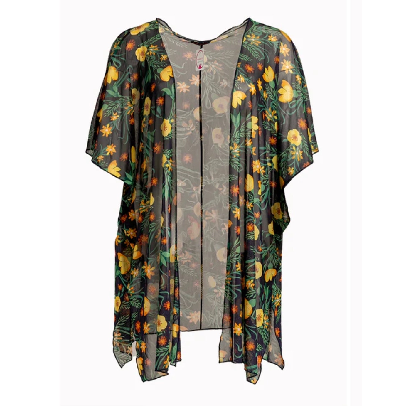 Shiela Rose Women’s Floral Semi-Sheer Open Front Cardigan Small  Multicolor NWT