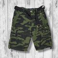 Twoce Men's Size 38 Green Camo Belted Heavyweight Cargo Shorts NWT