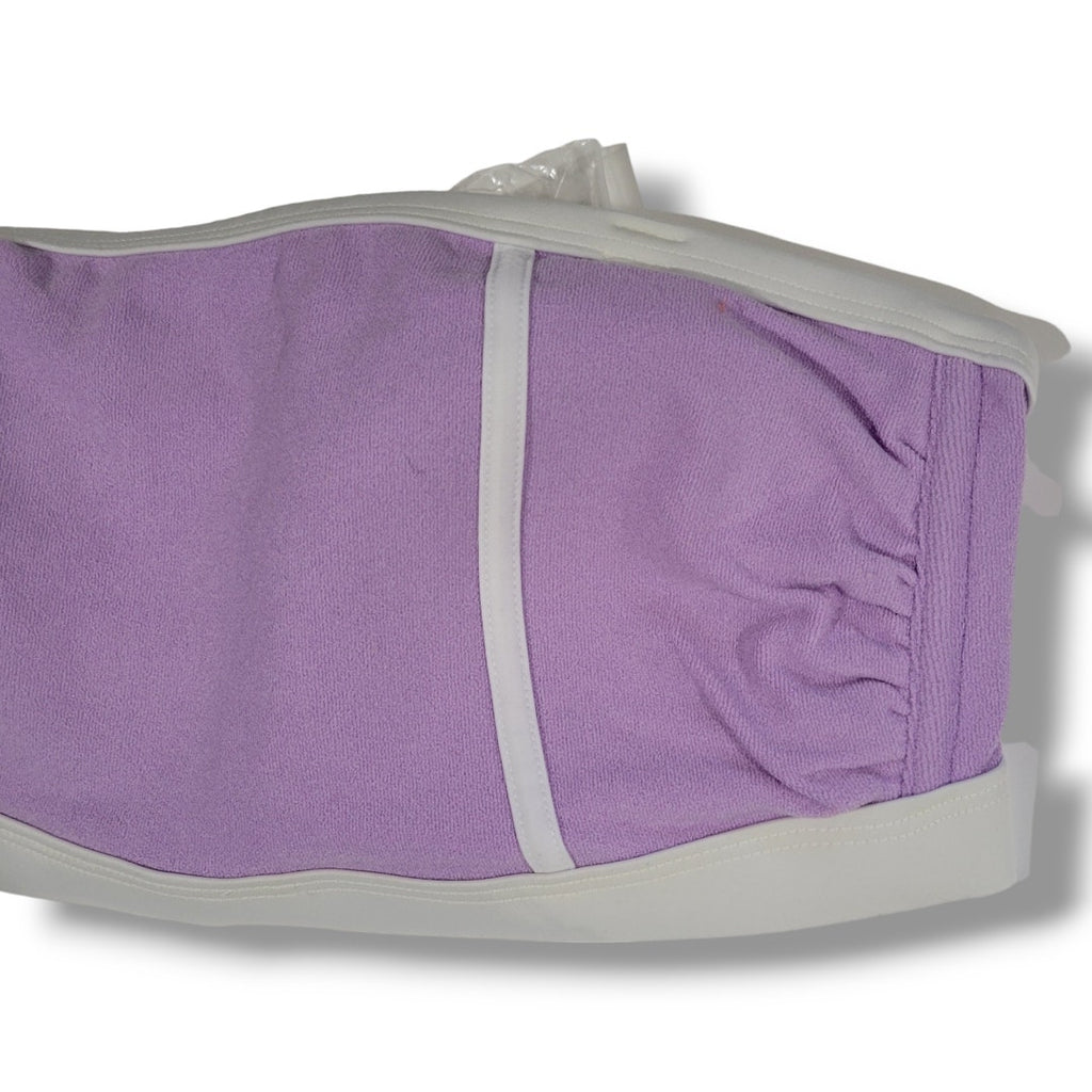 Kona Sol Plus Size Purple Terry Bandeau Bikini Top 14W NWOT