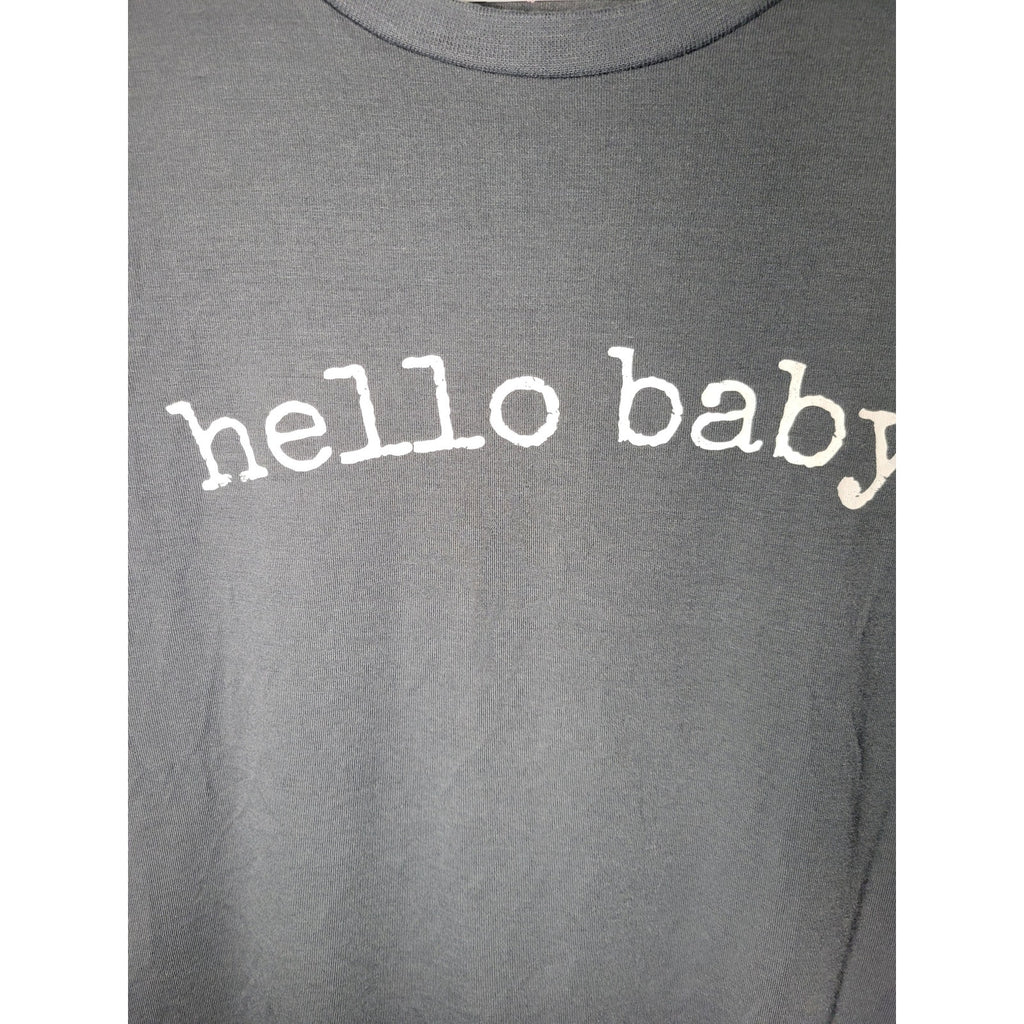 Isabel Maternity by Ingrid & Isabel Gray “Hello Baby” Womens XS Short Sleeve Top