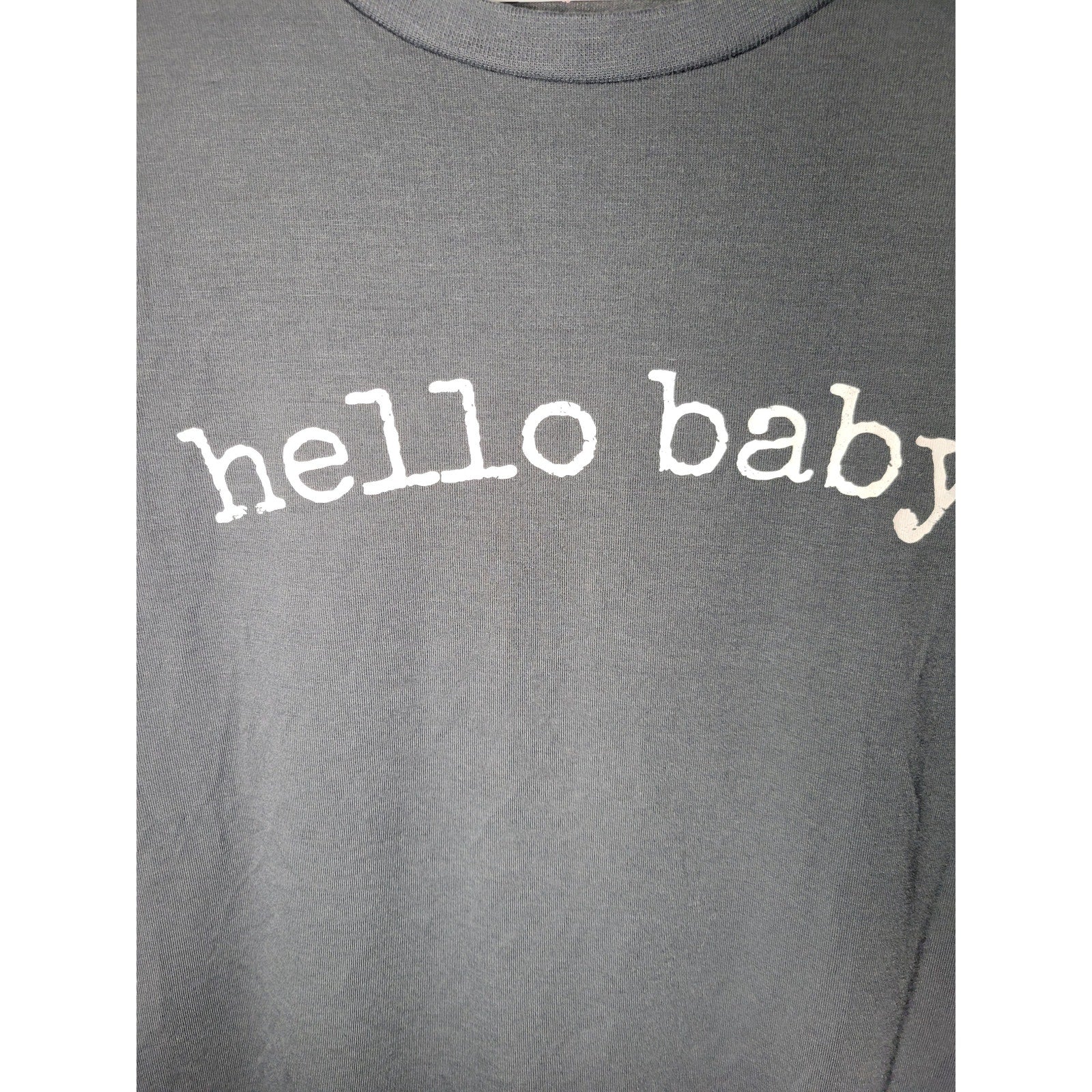 Isabel Maternity by Ingrid & Isabel Gray “Hello Baby” Womens XS Short Sleeve Top