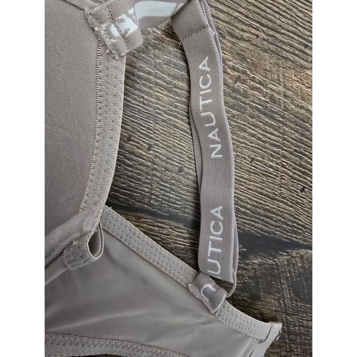 Nautica Intimates T-Shirt Bra 40DD beige Underwire Padded Logo Straps