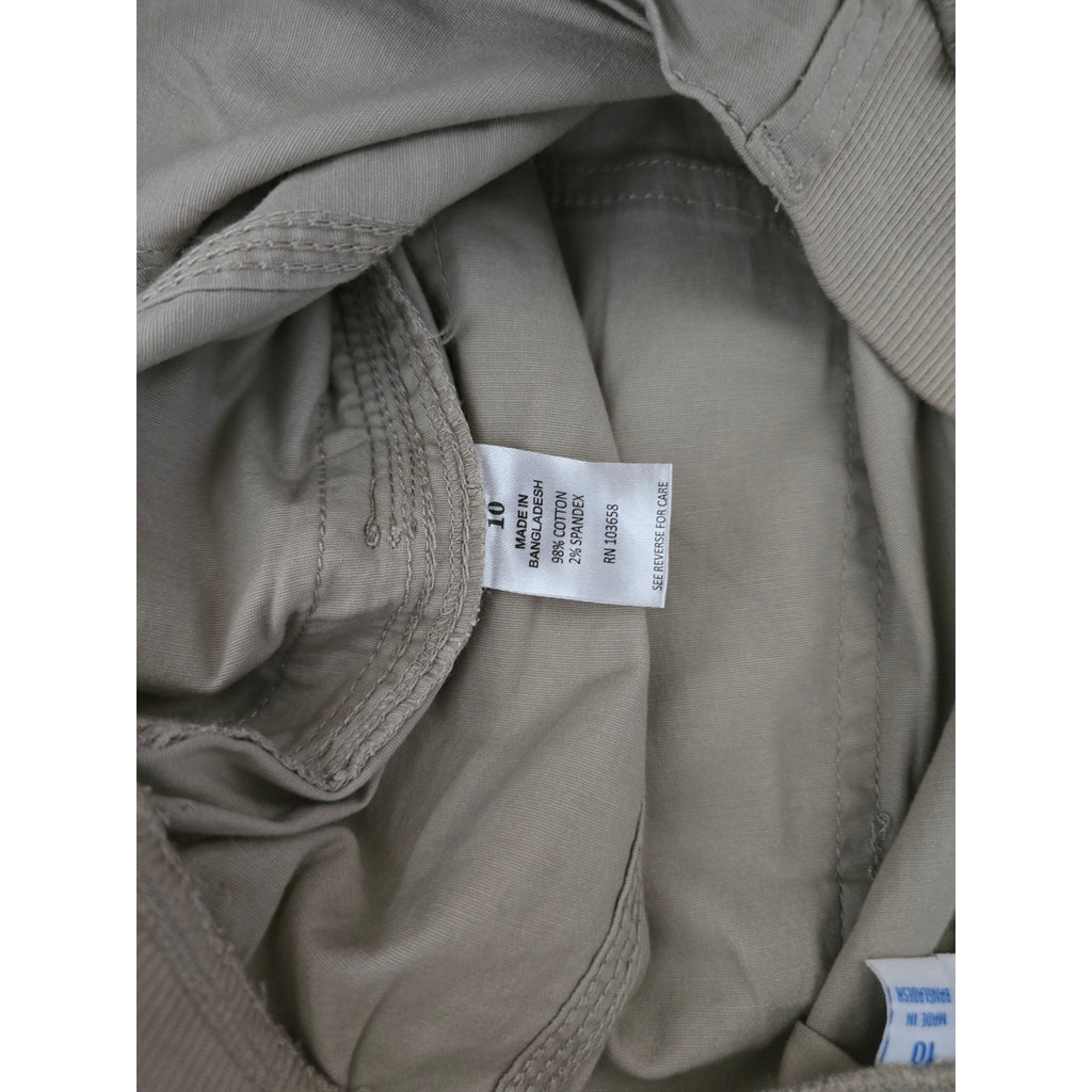 Kiwi Fresh Women's Size 10 Beige Khaki Drawstring Hem Cargo Capri Pants