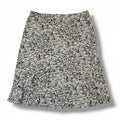 BCBGMaxAzria women's Black Beige Abstract Rose Print A-Line Skirt Medium