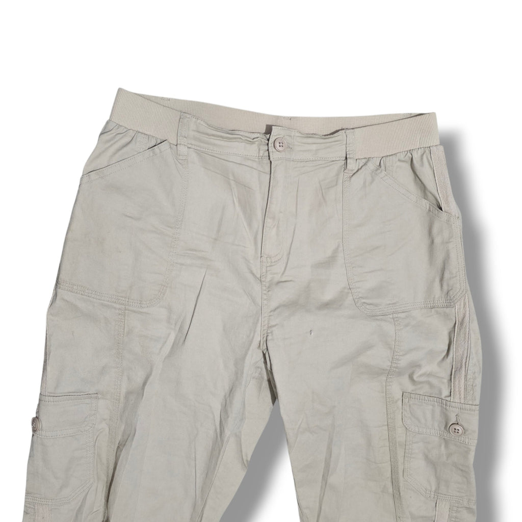 Kiwi Fresh Women's Size 10 Beige Khaki Drawstring Hem Cargo Capri Pants