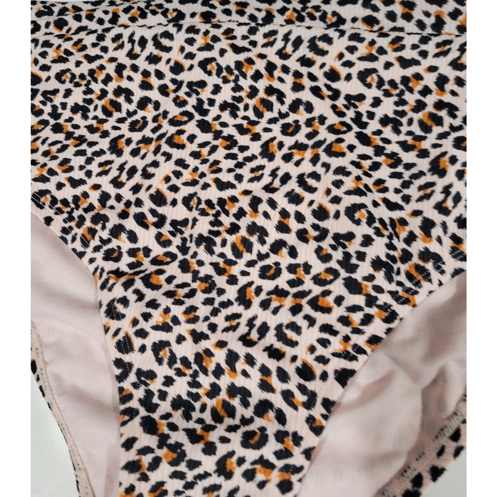 Xhilaration Juniors High-Leg High-Waist Animal Print Bikini Bottoms – 24W/26W