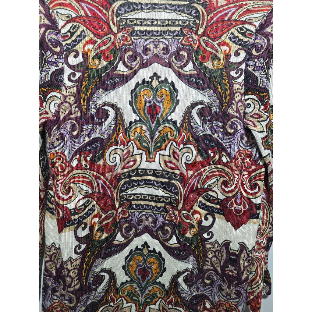 Chico's women's petites Paisley Open-Front Knit Duster Cardigan - small P (0P)