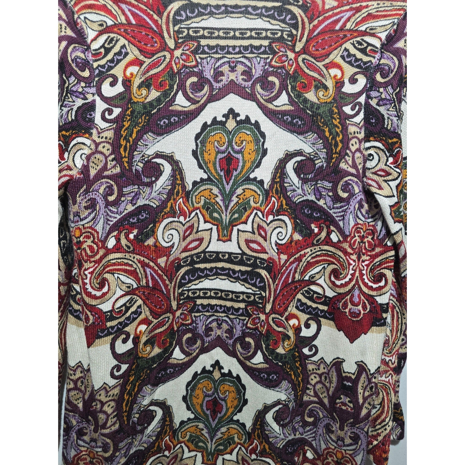 Chico's women's petites Paisley Open-Front Knit Duster Cardigan - small P (0P)