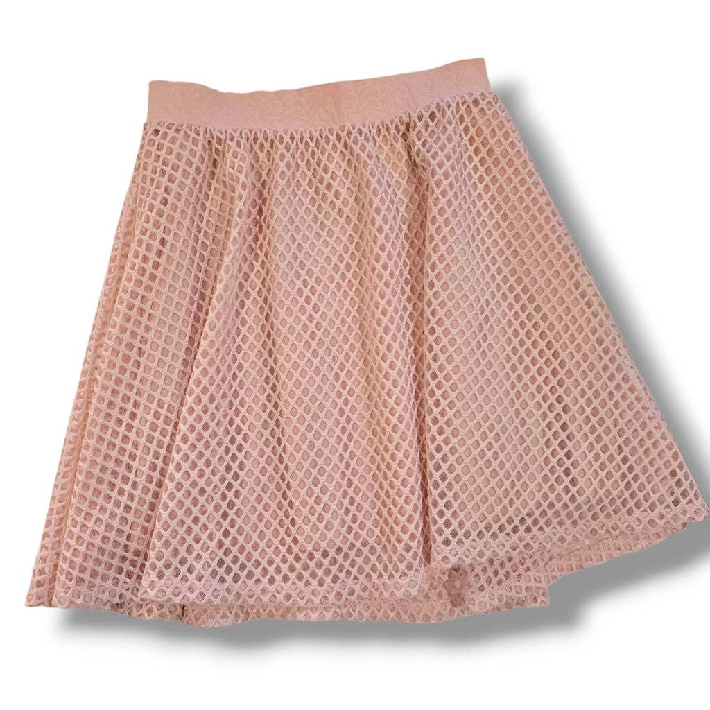 Metro Wear Dusty Pink Crochet Lace Skater Skirt Petite Small Feminine Flowy