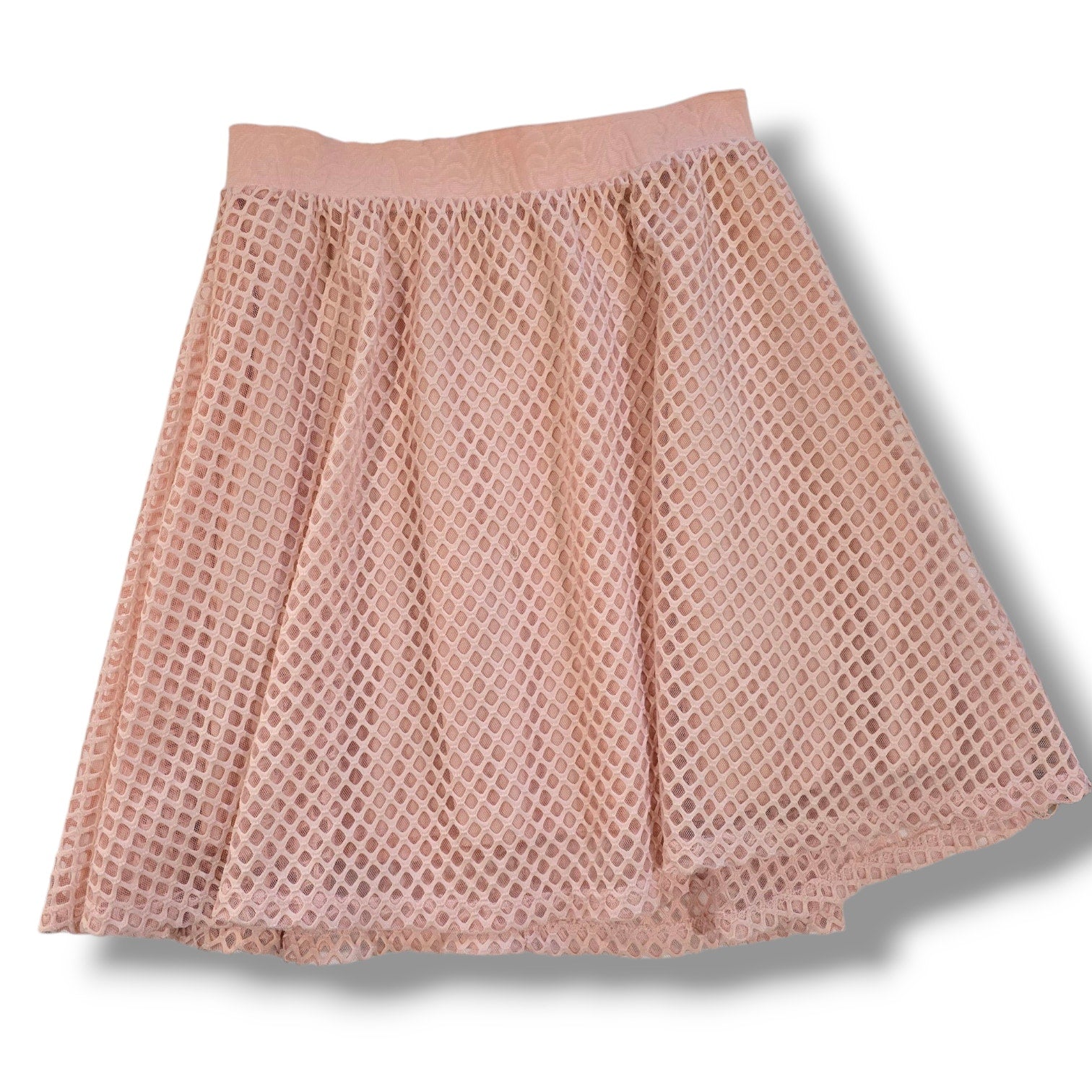 Metro Wear Dusty Pink Crochet Lace Skater Skirt Petite Small Feminine Flowy