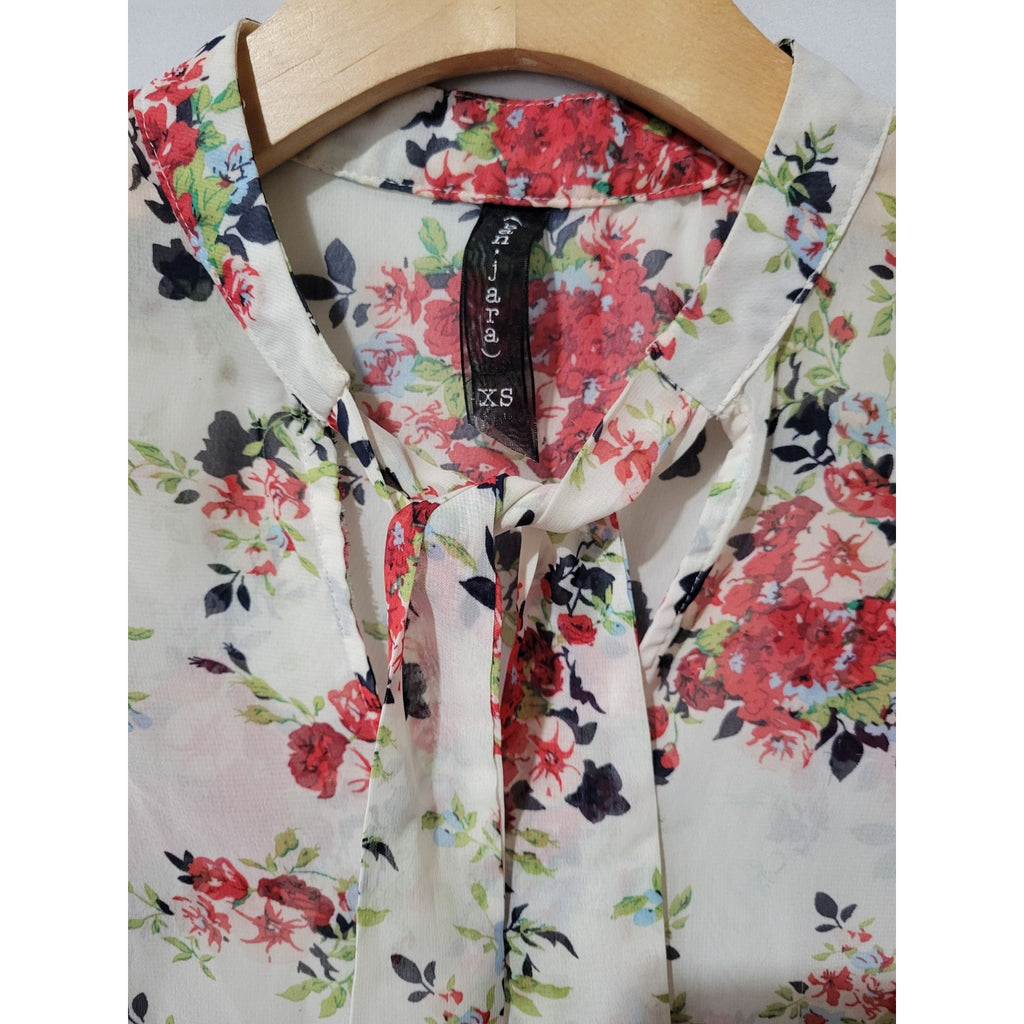 Ban Jara Women’s Floral Cold Shoulder Peplum Blouse – XS, Polyester, Gently Used
