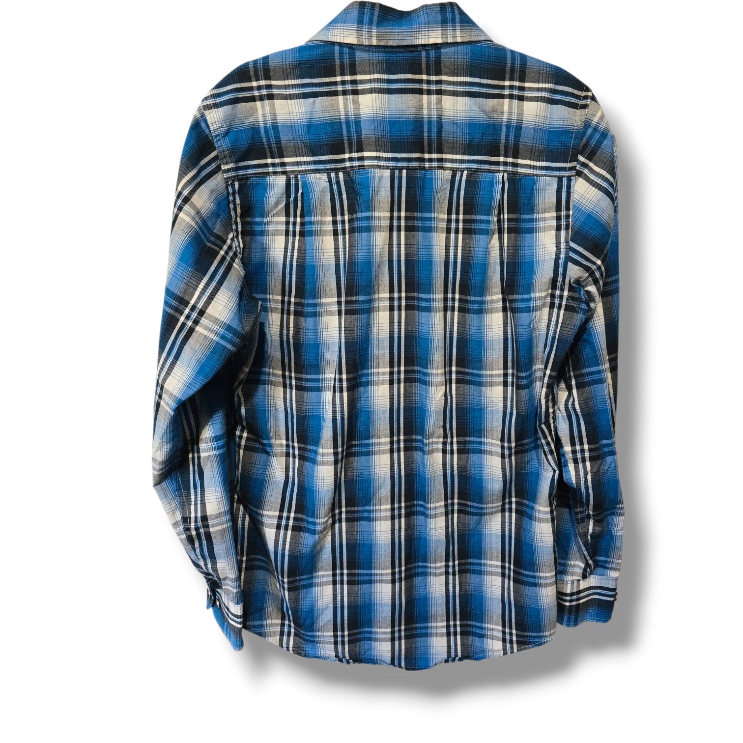 Airwalk Men’s Blue Plaid Long Sleeve Button-Down Shirt – Size Small Gently used