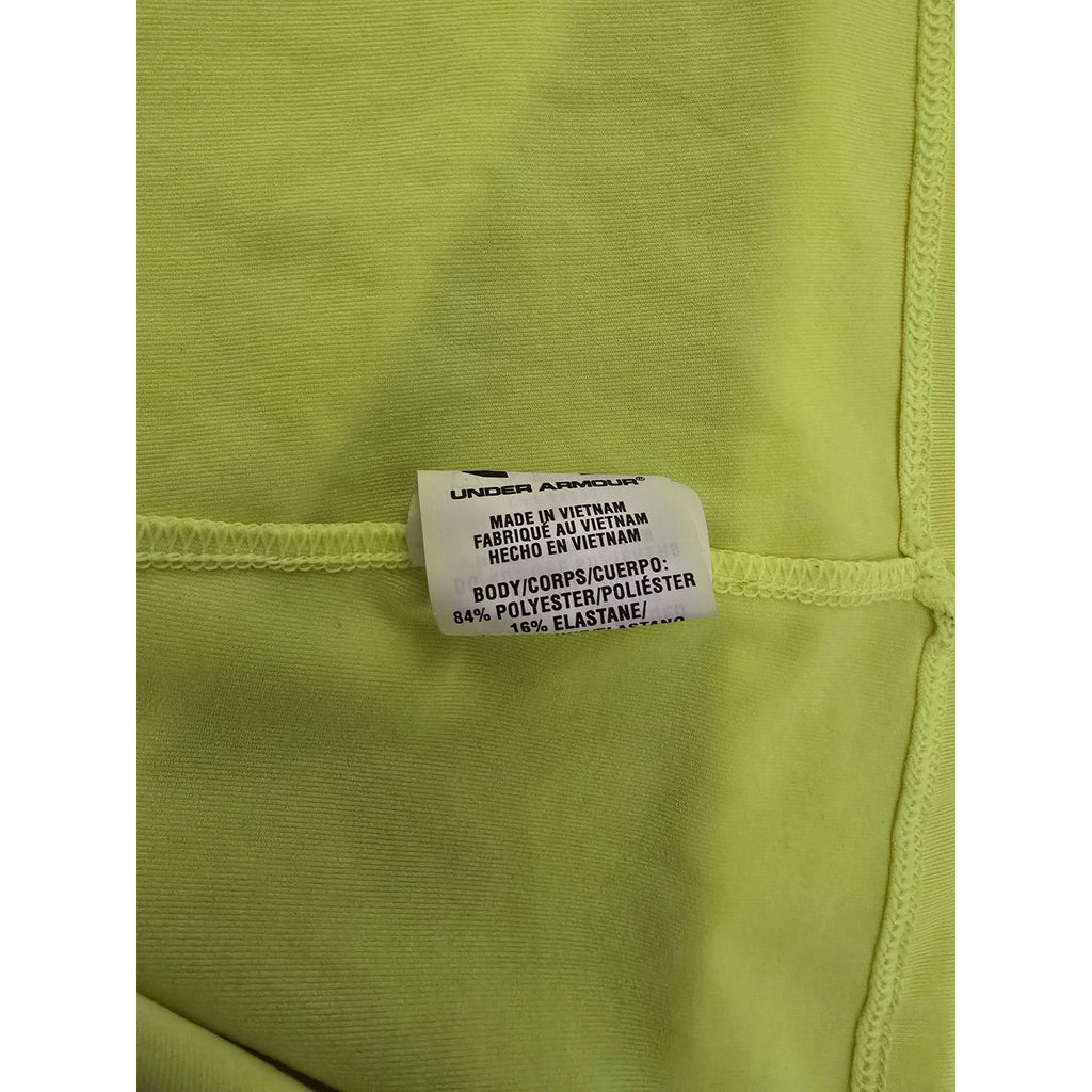 Under Armour HeatGear Fitted Long Sleeve Running Athletic Shirt Neon Yellow LG