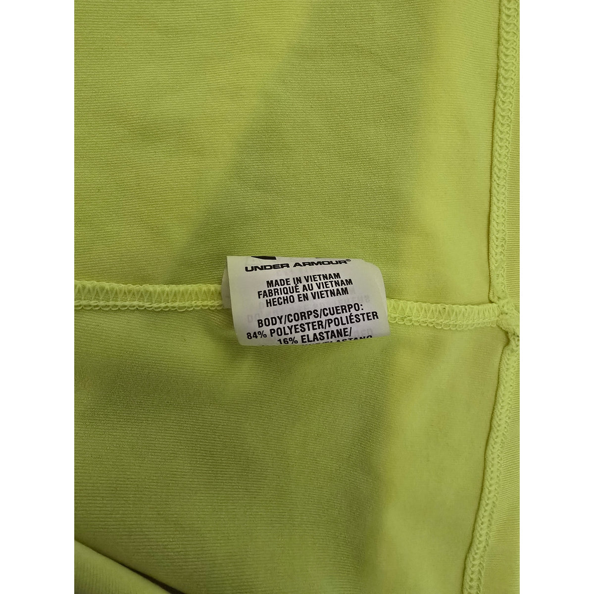 Under Armour HeatGear Fitted Long Sleeve Running Athletic Shirt Neon Yellow LG
