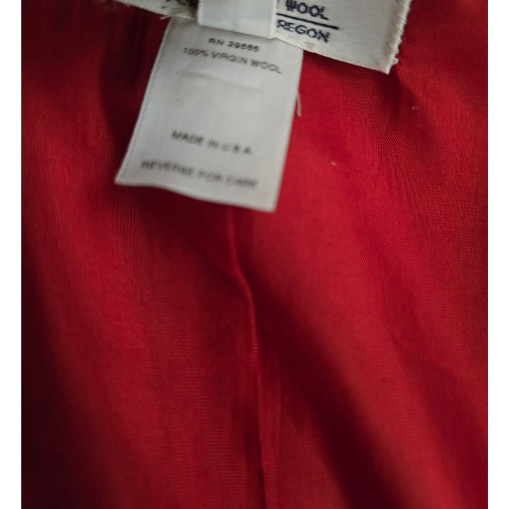 Pendleton Vintage Women's Sz 10 Pure Virgin Wool Red Single Button Blazer Jacket