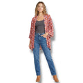 Knox Rose Mauve Boho Print Open Kimono Cardigan – XS/Small