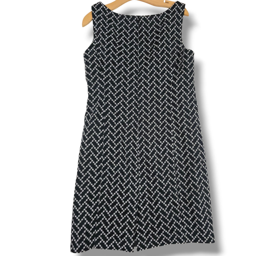 Jones New York Signature Women’s Black & White Textured Sleeveless Sheath Dress