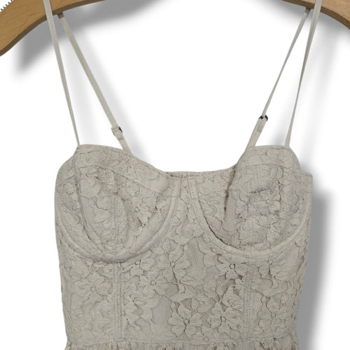 Abercrombie & Fitch Cream Floral Lace Bustier Mini Dress – Small