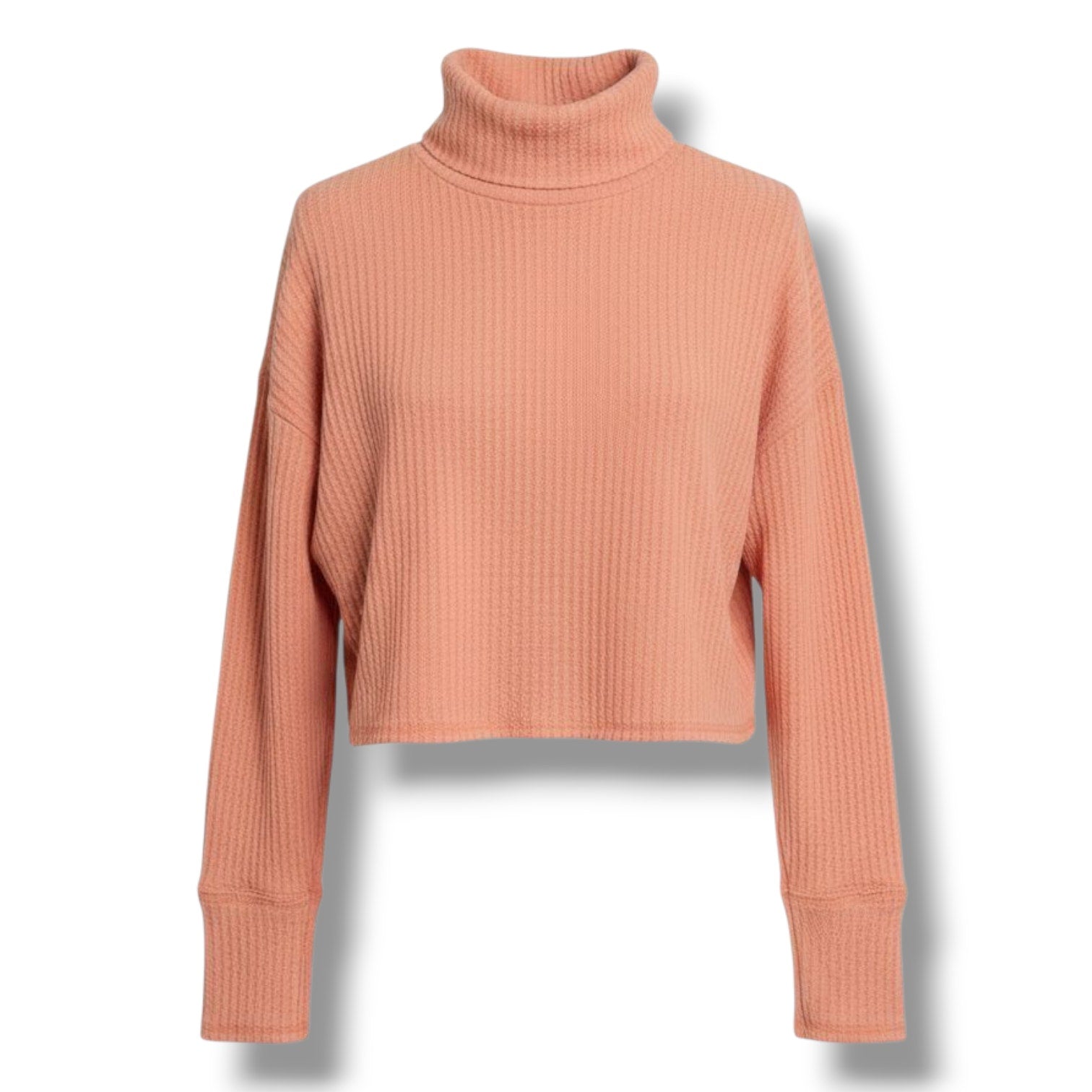 Wild Fable Women’s Peach Orange Waffle Knit Turtleneck Pullover – XS