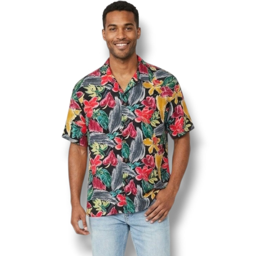 Gary’s Island Vintage Hawaiian Floral Rayon Aloha Shirt – Large.