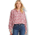 Universal Thread Womens Floral Balloon Sleeve Quarter Button Blouse Medium NWOT