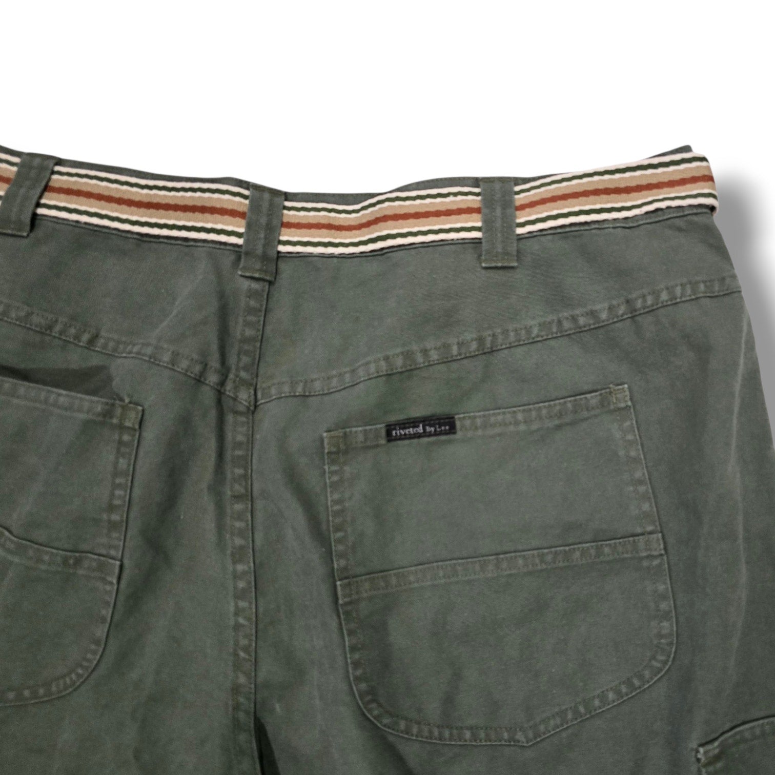 Riveted by Lee Women’s 24W Cargo Shorts w/ Belt Army Green Outdoor