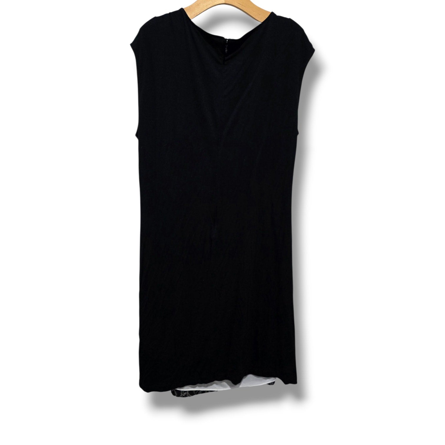 Chaus Women’s Black Lace Overlay Sleeveless Ruched Sheath Dress – Size XL