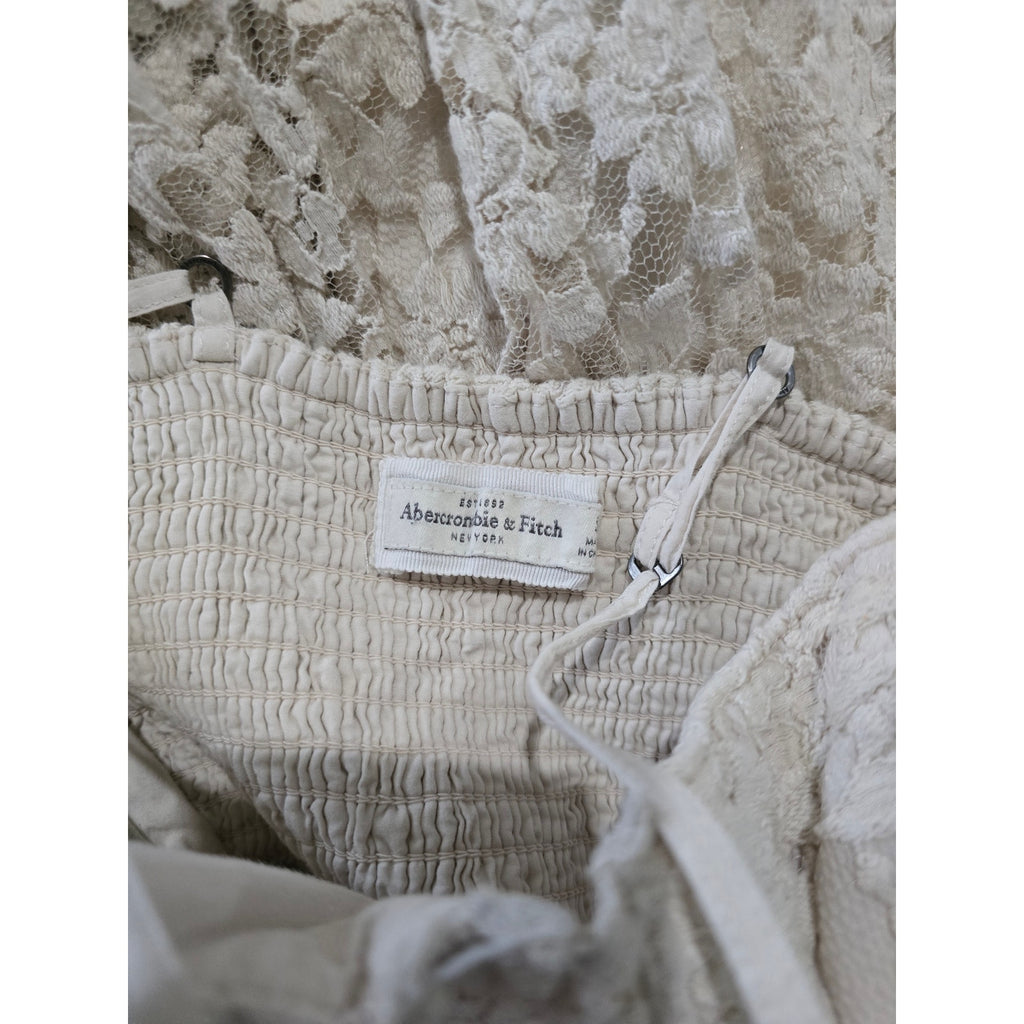 Abercrombie & Fitch Cream Floral Lace Bustier Mini Dress – Small