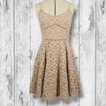 Venus Women's Size 12 Tan Beige Embroidered Cotton Eyelet A-Line Sundress NWT